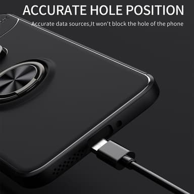 För Xiaomi 14 TPU Fodral skal med Finger Ring - Svart