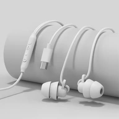USB-C headset in-ear hörlurar sömnljudisolering - Vit