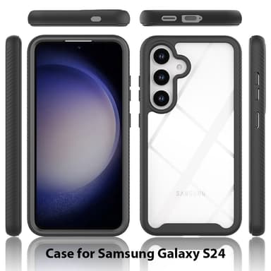 För Samsung Galaxy S24-skal i PC+TPU med stötdämpande mobilskal
