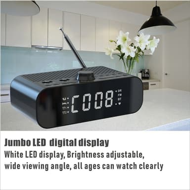 LED-skärm Digital väckarklocka Bluetooth-högtalare FM/DAB-radio