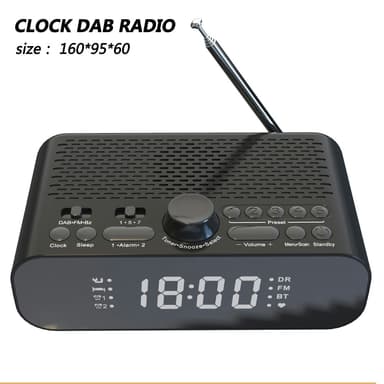 LED-skärm Digital väckarklocka Bluetooth-högtalare FM/DAB-radio