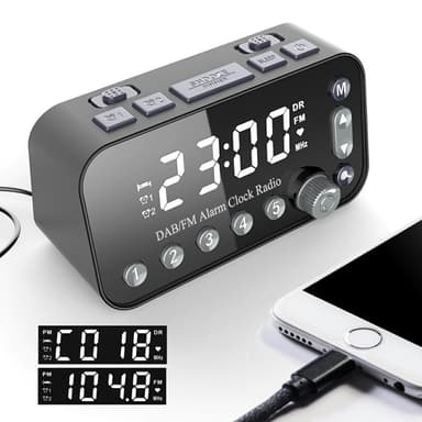 Bedside LED-skärm Digital väckarklocka FM / DAB-radio