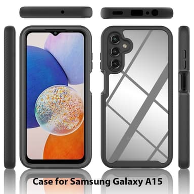 För Samsung Galaxy A15 skal i PC+TPU med stötdämpande mobilskal