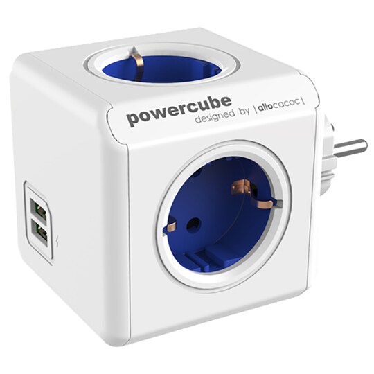 PowerCube Original USB & grenuttag (blå)