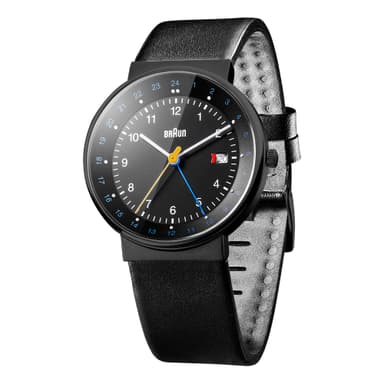 Braun classic gmt dubbeltid klocka med läderrem