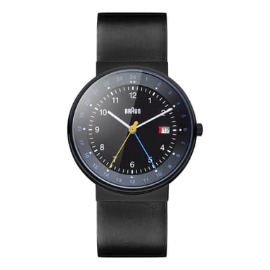 Braun classic gmt dubbeltid klocka med läderrem