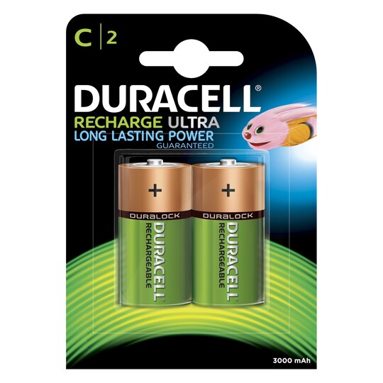 Duracell Recharge Plus C 3000mAh Batterier, 2-pack