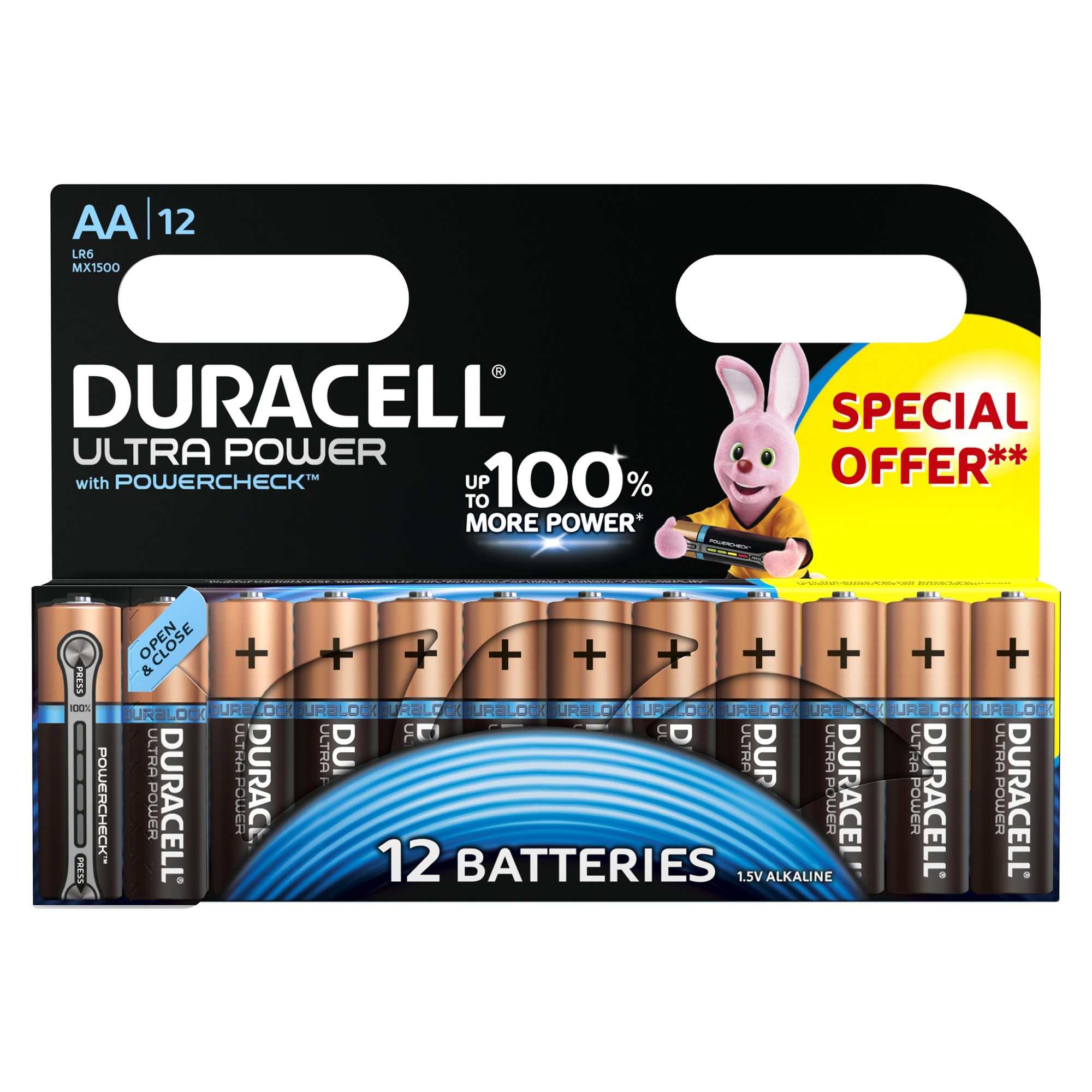 Duracell Ultra Power alkaliska AA-batterier 12-pack
