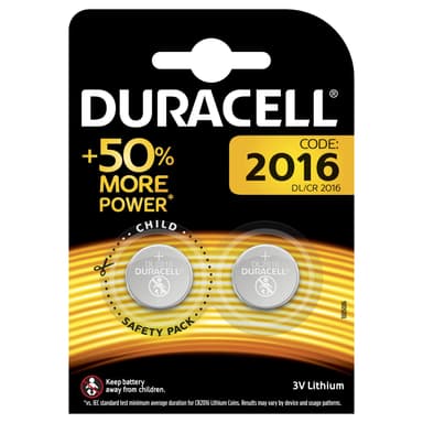 Duracell Batteri CR2016 Knappcell 3 V (2 st)