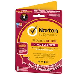 Norton Security Deluxe 1+2 antivirus med VPN