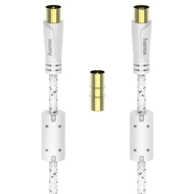 Hama antennkabel 120 dB (vit/5 m)