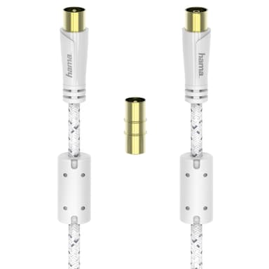 Hama antenn 120 dB kabel (vit/1,5 m)