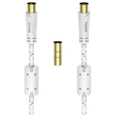 Hama antennkabel 120 dB (vit/10 m)