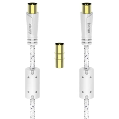 Hama antenn 120 dB kabel (vit/3 m)