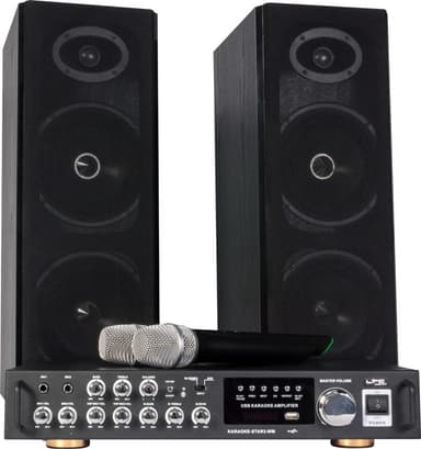Karaoke set med trådlösa mikrofoner och Bluetooth