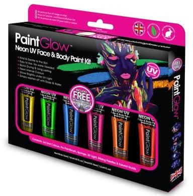 Neon uv face- and bodypaint set