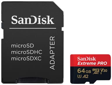 SanDisk MicroSDXC Extreme Pro 64 GB minneskort