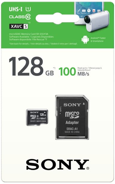 Sony Micro SD Minneskort 128 GB + adapter