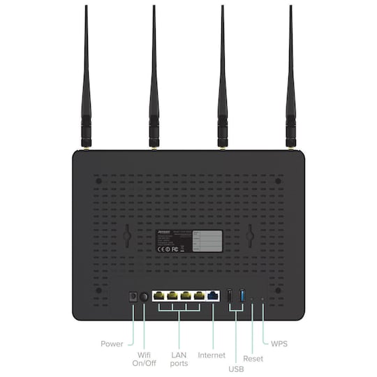 Jensen Lynx 9000 WiFi router (svart)
