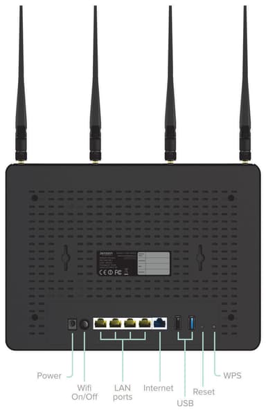 Jensen Lynx 9000 WiFi router (svart)