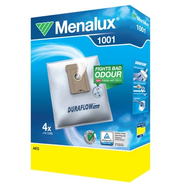 Menalux dammsugarpåsar 1001 - AEG/Chromex/Dicaff/Hanseatic etc. (4 st)