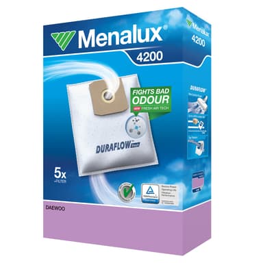 Menalux 4200 dammsugarpåsar (5 st) Tillbehör dammsugare Nilfisk borstarrengöringskit för bil 107417190 Tillbehör