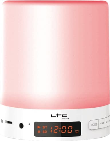 Bluetooth højttaler med rgb lys, fm-radio & ur