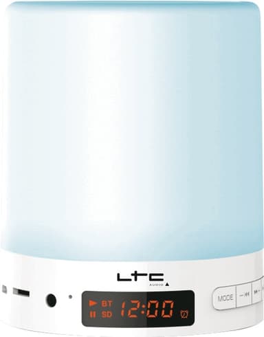 Bluetooth højttaler med rgb lys, fm-radio & ur