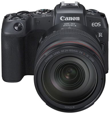 Canon EOS RP kamera med RF 24-105 mm obj och EF-EOS R Mount Adapter