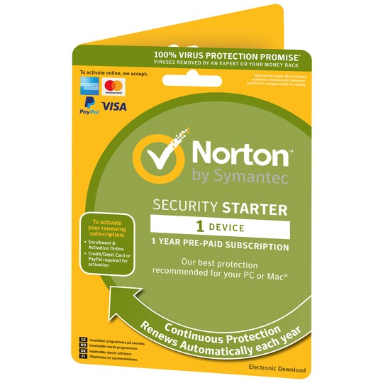 Norton Security Starter - 1 enhet (online-prenumeration)