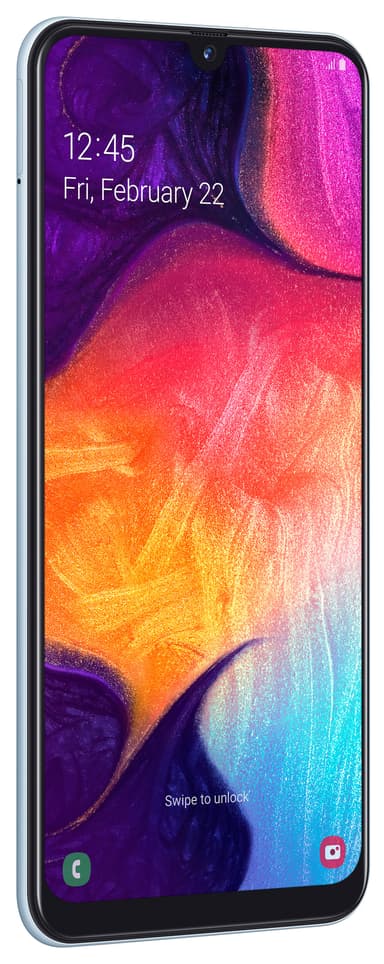 Samsung Galaxy A50 smartphone (vit)