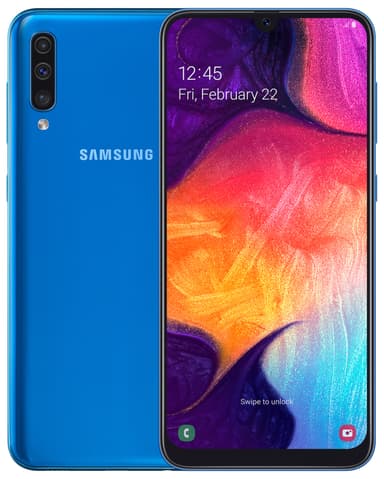 Samsung Galaxy  A50 smartphone (blå)