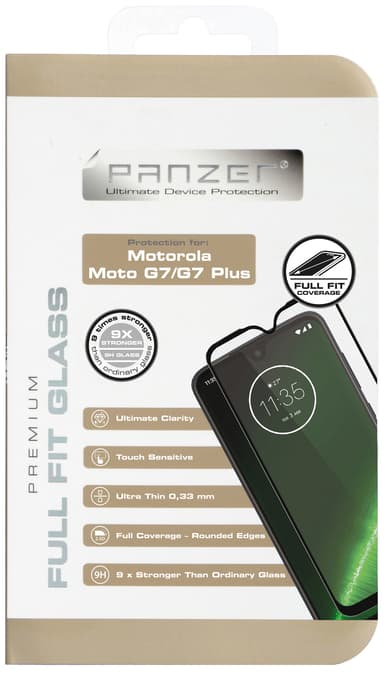 Panzer Full-Fit Motorola Moto G7 / G7 Plus skärmskydd (svart)