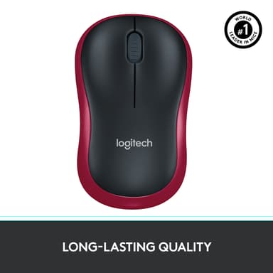 Logitech Trådlös Mus M185 (röd)