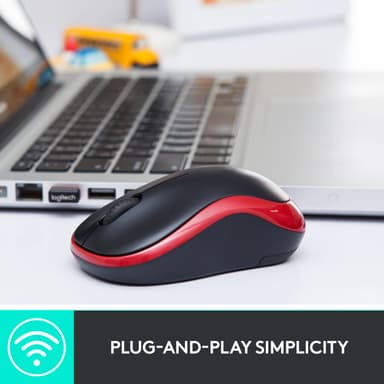 Logitech Trådlös Mus M185 (röd)