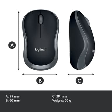 Logitech Trådlös Mus M185 (grå)