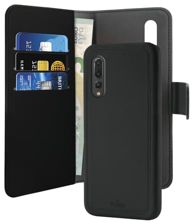 Puro 2-i-1 plånboksfodral Huawei P30 Lite (svart)