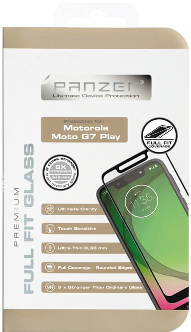 Panzer Full-Fit Motorola Moto G7 Play skärmskydd (svart)