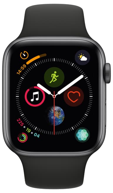 Apple Watch 4 44mm (grå alu/svart sportband)