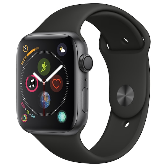 Apple Watch 4 44mm (grå alu/svart sportband)
