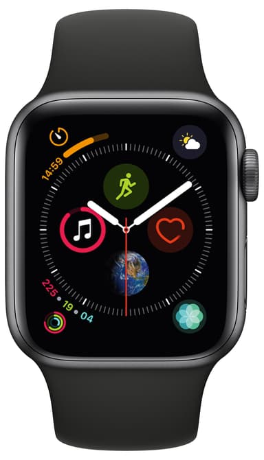 Apple Watch 4 40mm (grå alu/svart sportband)