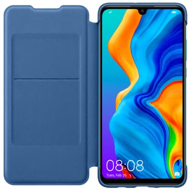 Huawei P30 Lite PU plånboksfodral (blå)