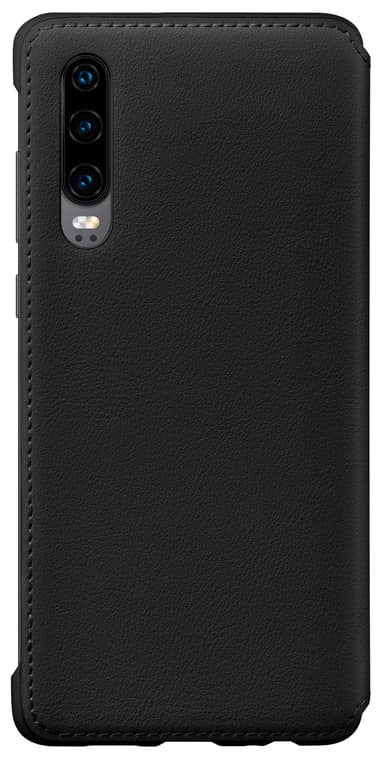 Huawei P30 PU plånboksfodral (svart)