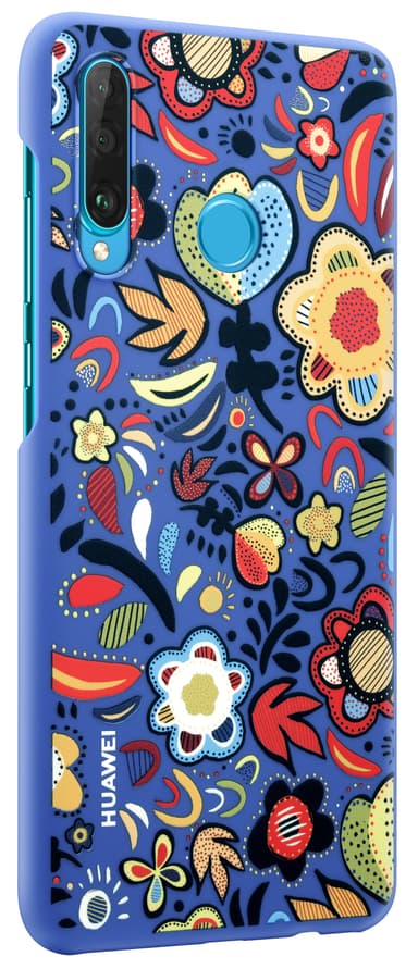 Huawei P30 Lite TPU fodral (blomma/blå)