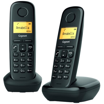 Gigaset A170 trådlös telefon duo set (svart)