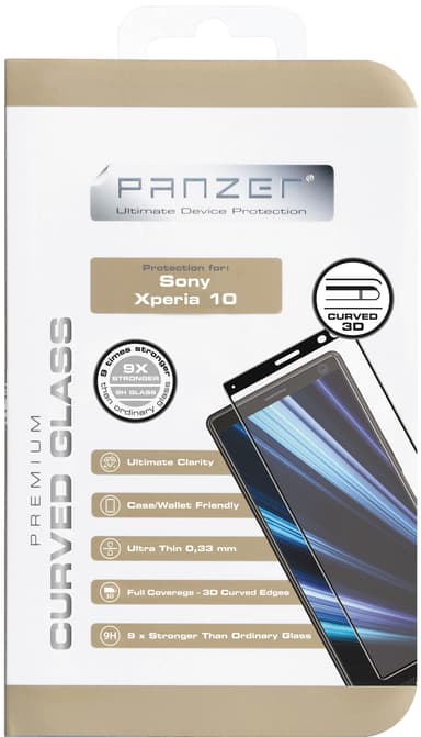 Panzer Full-Fit Sony Xperia 10 skärmskydd (svart)