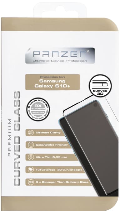 Panzer Samsung Galaxy S10 Plus välvt skärmskydd
