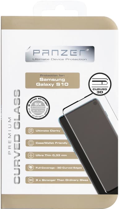 Panzer Samsung Galaxy S10 välvt skärmskydd