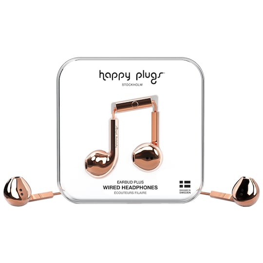 Happy Plugs Earbud Plus in-ear hörlurar (rose guld)