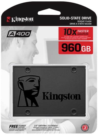 Kingston A400 (7 mm tunn) intern SSD 960 GB